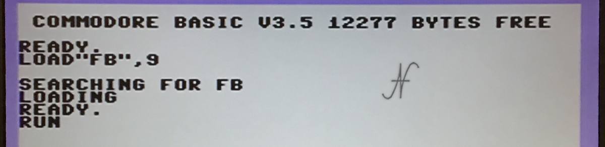 Commodore 16, emulatore floppy SD2IEC, load fb, run, file browser