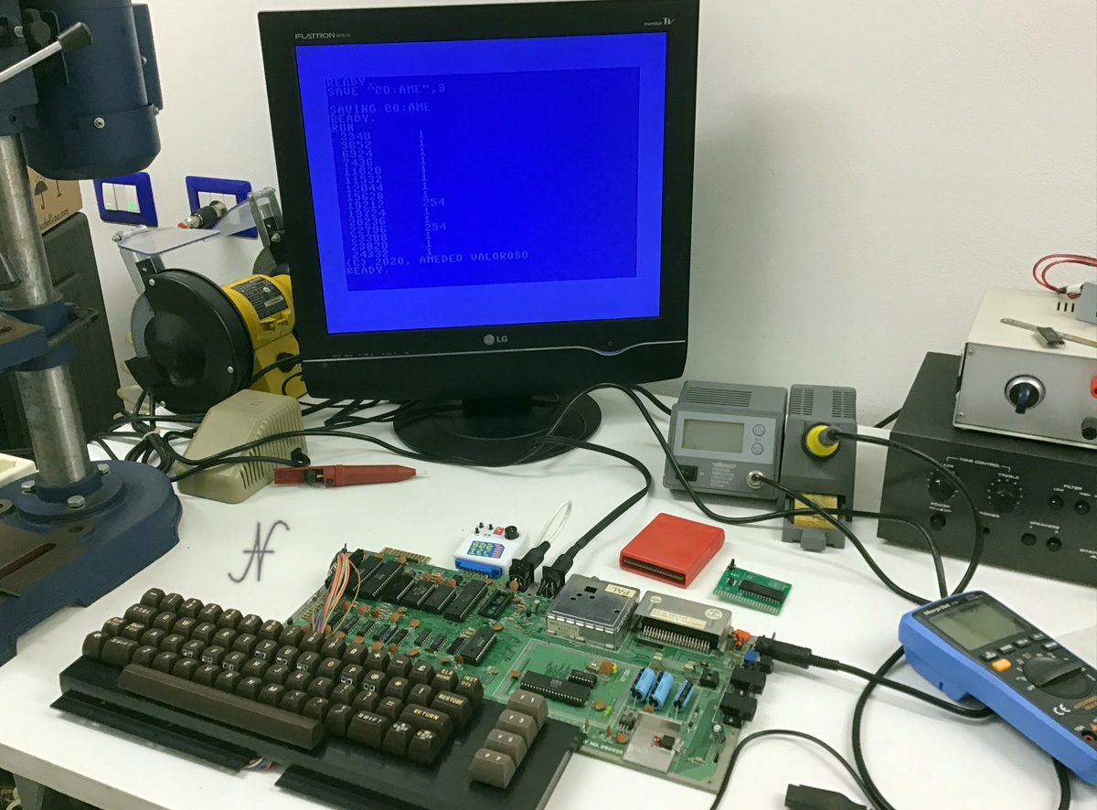 Commodore 64, programma di test chip memoria RAM, MT4264-15, MT4264-20, 4164-2, HM4864P-2, M3764-15RS