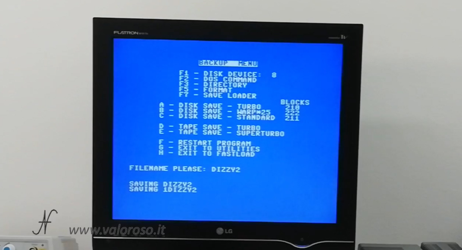 Datel Action Replay, Commodore 64, menu backup, disk save 1541, copia videogioco da cassetta a floppy disk
