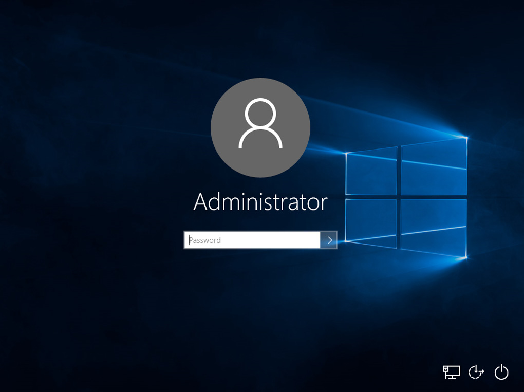 Windows 10, schermata di blocco, utente, password