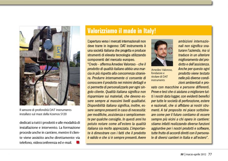 2012, Amedeo Valoroso, intervista rivista PF, n2