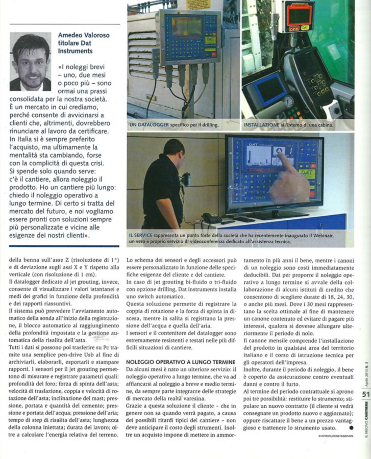 2013, Amedeo Valoroso, intervista rivista Il Nuovo Cantiere, n3