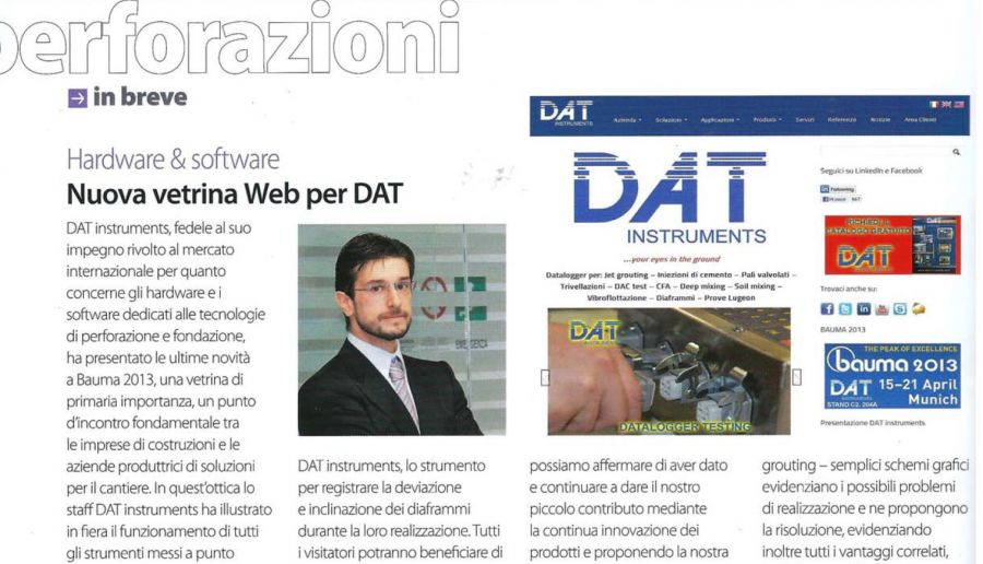 2013, Amedeo Valoroso, intervista rivista Macchine Edili, n4