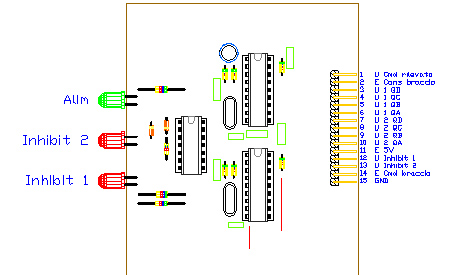 3CTRDEC, drawing by Amedeo Valoroso, command decoder, electronic control system for tunnelling lifting equipment