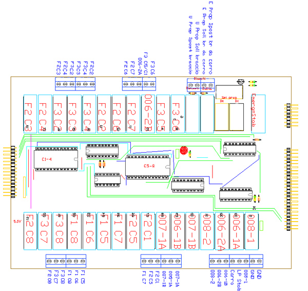 3CTRR, drawing by Amedeo Valoroso, mainboard relay outputs, electronic control system for tunneling lifting equipment