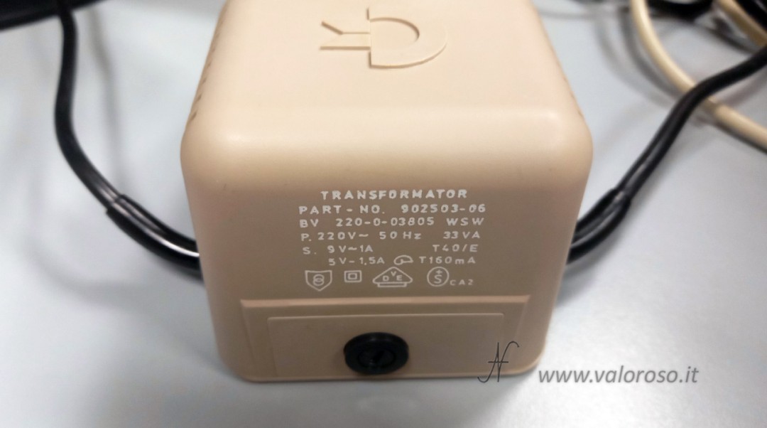Alimentatore scarpone Commodore 64, specifiche tecniche