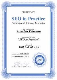 Amedeo Valoroso, SEO Guru certificate, SEO strategies