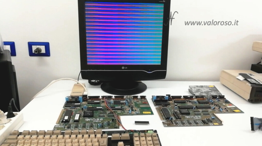 Amiga 500 DiagROM A500, riparazione schermate strane righe avvio accensione