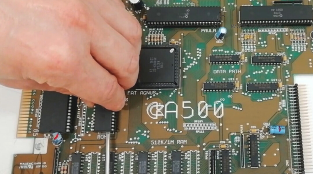 Amiga 500 DiagROM, installazione in fianco al processore CPU U6 ROM