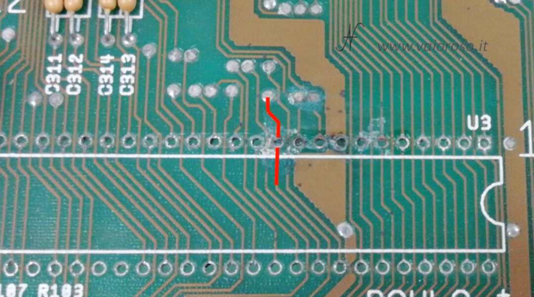 Amiga 500 PCB chip Paula CSG 8364R7 track path reconstruction 1