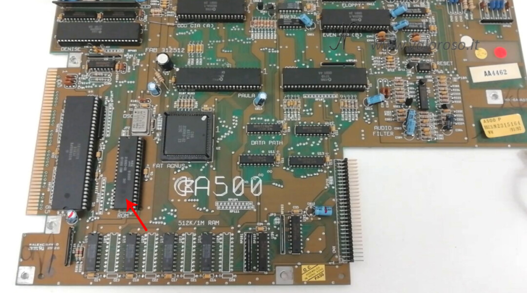 Commodore Amiga 500 A500 mainboard scheda madre CPU U6 ROM