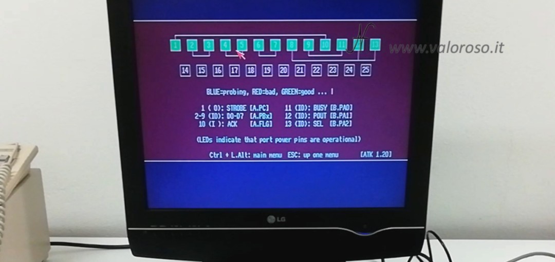AmigaTestKit v 1.20 test porta parallela del Commodore Amiga 1200, CBM A1200, [ATK 1.20] by Keir Fraser