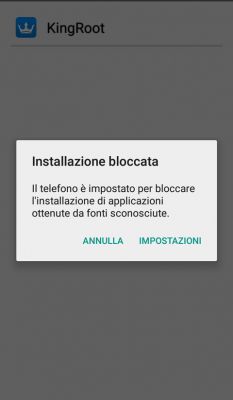 Smartphone Android, installazione KingRoot, applicazioni di origine sconosciuta, root