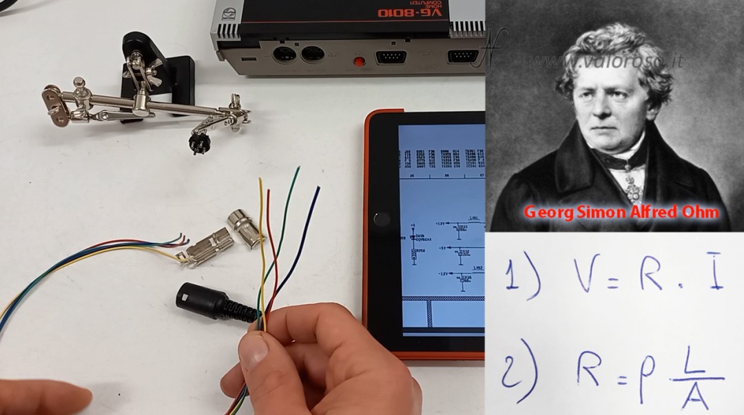 Approfondimento sulle Leggi di Ohm, prima legge di Ohm V=R*I, seconda legge di Ohm R=pL/A