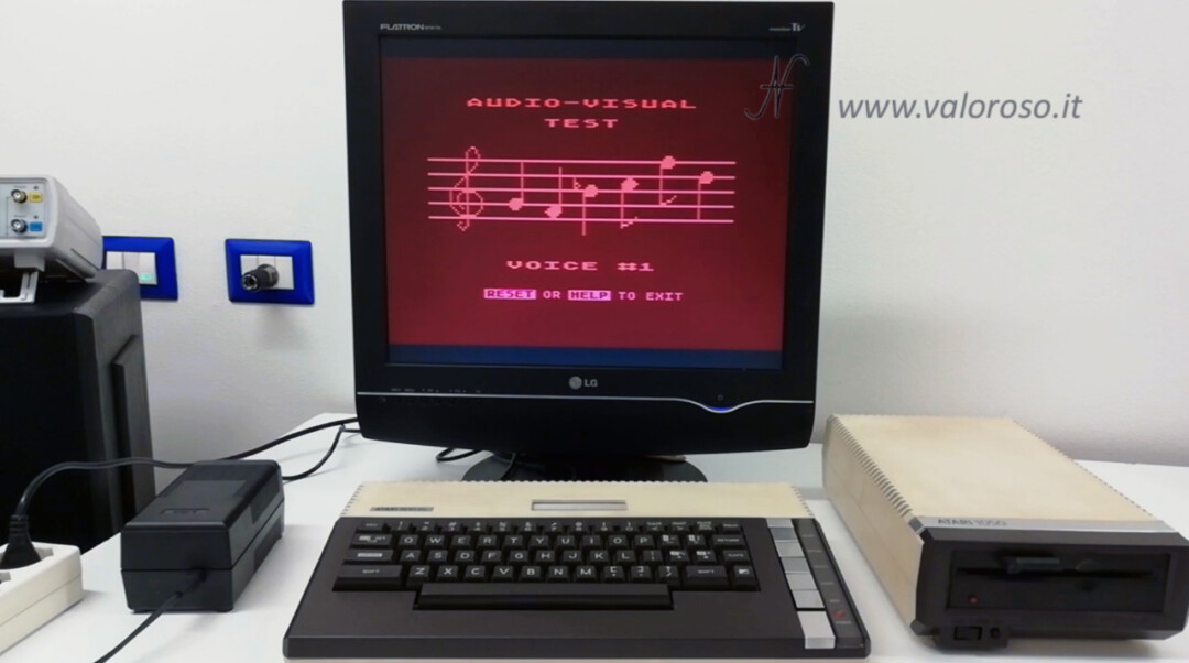 Atari 800XL option self test audio visual test voice