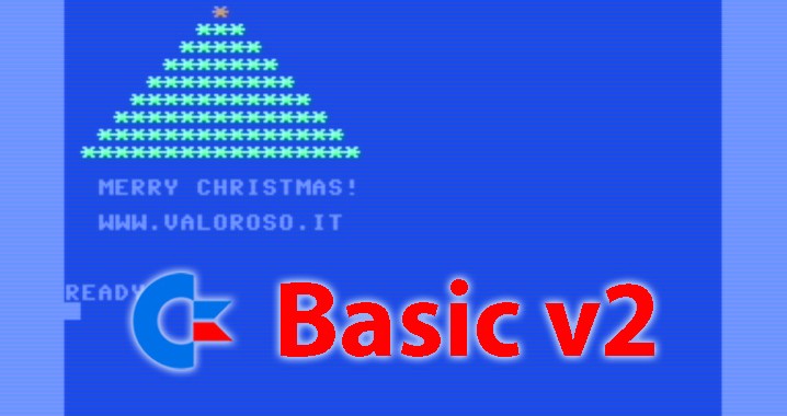Auguri di Buon Natale, albero di Natale in Basic V2, Commodore 64
