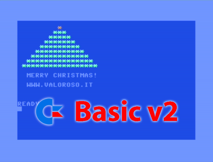 Auguri di Buon Natale, albero di Natale in Basic V2, Commodore 64