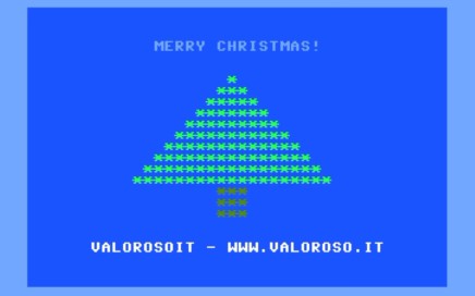 Auguri di Buon Natale, albero di Natale lampeggiante in Basic V2, Commodore 64, Merry Christmas