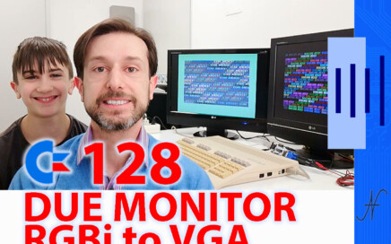 C128 dual color monitor, two displays, RGBI CGA VGA converter, SVideo cable