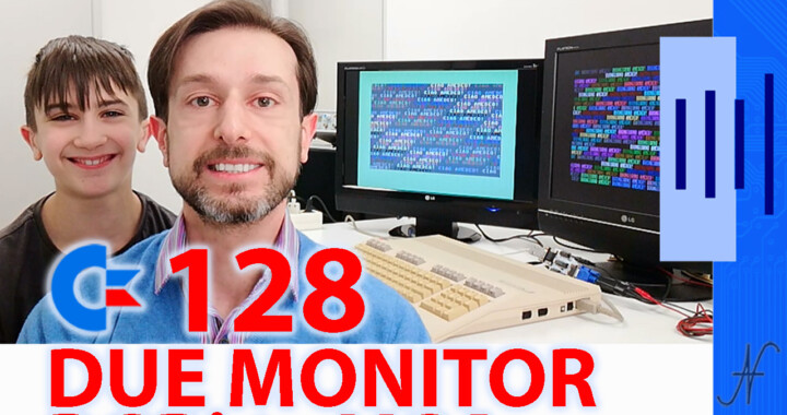 C128 doppio monitor colori, due display, convertitore RGBI CGA VGA, cavo SVideo