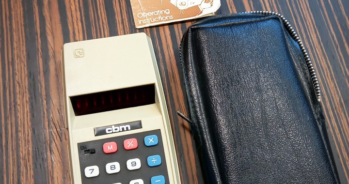 CBM 776M, vintage Commodore calculator, with case and manual