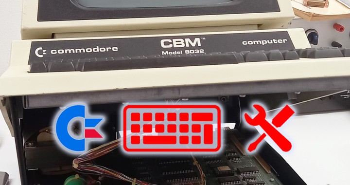 CBM 8032, Commodore PET, keyboard repair, contact cleaning, graphite, cover