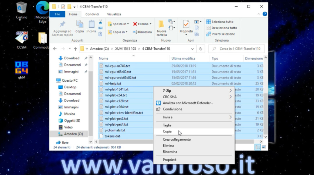 CBMXfer 110 1.10 CBM-Transfer installazione ed utilizzo Windows 10, copia file in OpenCBM