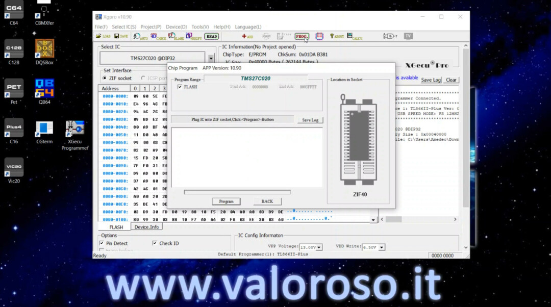 CG Programmer XGecu TL866II Plus programmatore EPROM caricare BIN binario programmare Program