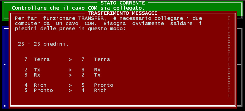 Amedeo Valoroso, WITH TRANSFER, messages RS232, GWBASIC, DOS, 1992