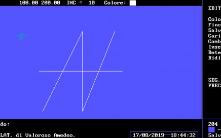 COMPILAT, drawing software, Amedeo Valoroso, GWBASIC, AV Logo