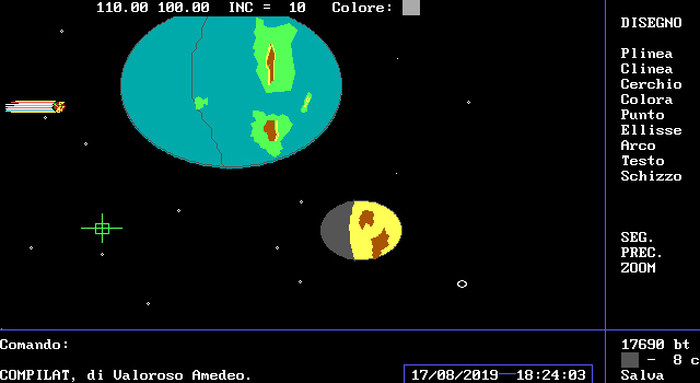 COMPILAT, drawing software, Amedeo Valoroso, GWBASIC, Universe