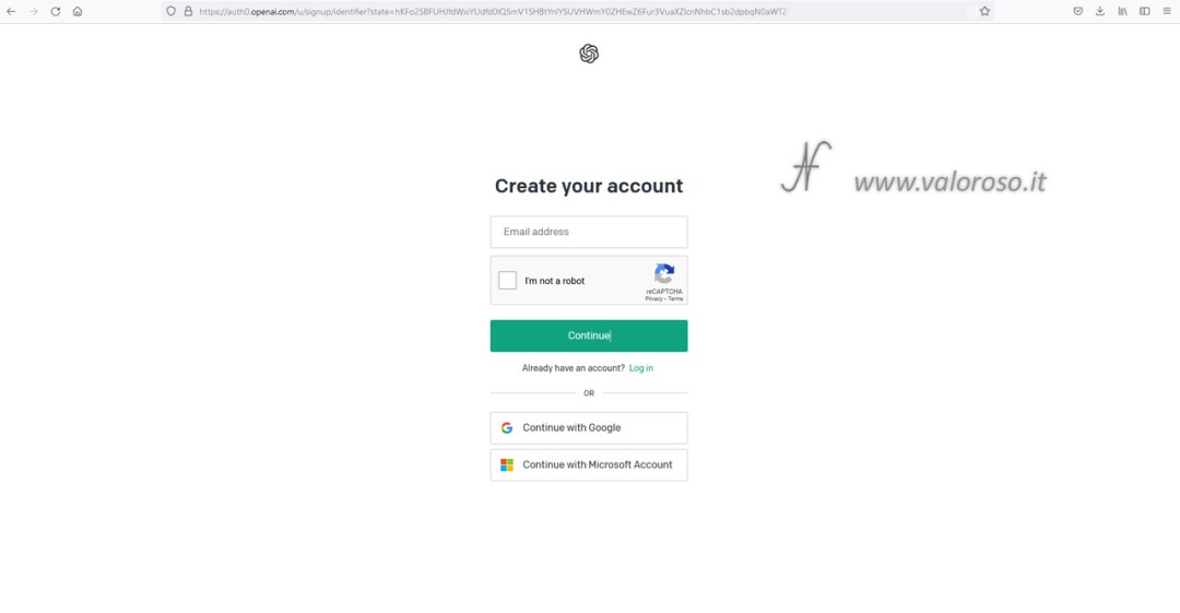 ChatGPT di OpenAI, intelligenza artificiale, Chat GPT 3 creare un account con email password telefono Google Microsoft