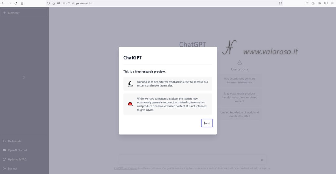 ChatGPT di OpenAI, intelligenza artificiale, Chat GPT 3 research preview, precauzioni 1