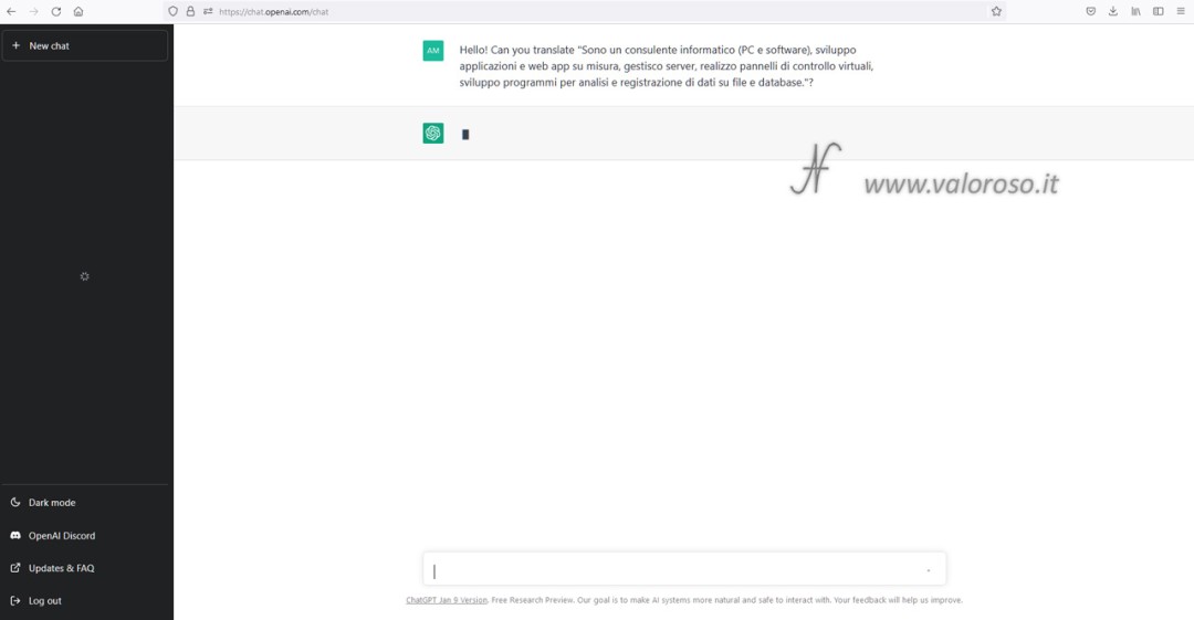 ChatGPT di OpenAI, intelligenza artificiale, Chat GPT 3, traduzione testi, attesa