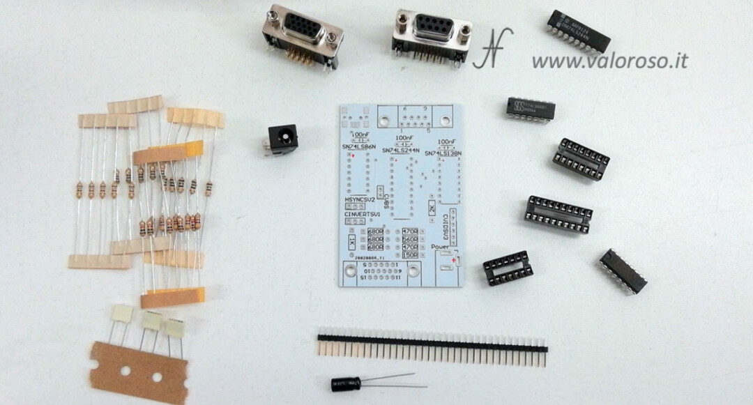 Collegare due monitor al Commodore 128, adattatore convertitore interfaccia kit diy montaggio RGBI CGA to VGA