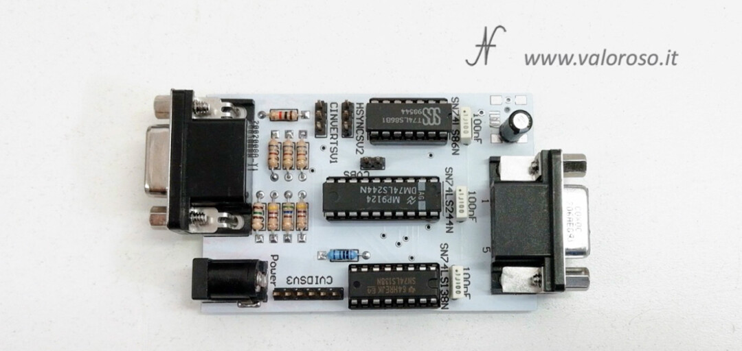 Collegare due monitor al Commodore 128, kit diy adattatore convertitore interfaccia RGBI CGA to VGA 15kHz montato