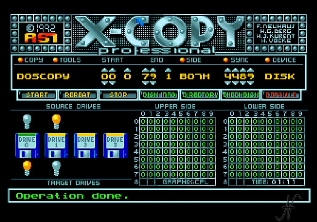 How to copy a file from USB pendrive to diskette, XCopy X-Copy Pro, operation done, 1992