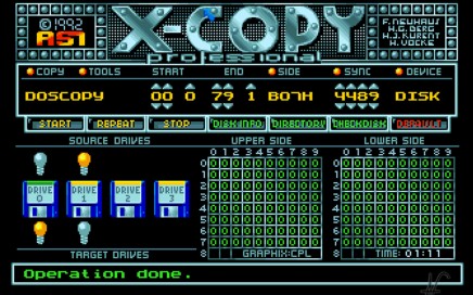 How to copy a file from USB pendrive to diskette, XCopy X-Copy Pro, operation done, 1992