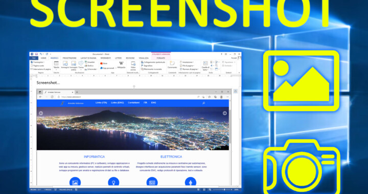 Come fare uno screenshot su PC Windows, istantanea schermo foto desktop, salvare jpg schermo