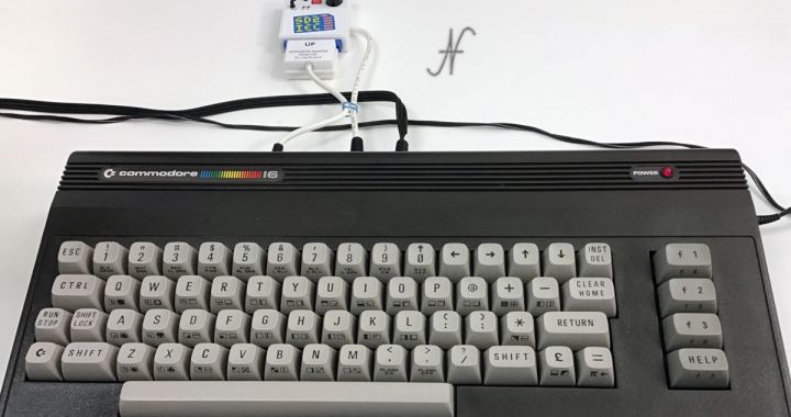 Commodore 16, SD2IEC emulator installation with microSD, tape adapter cable