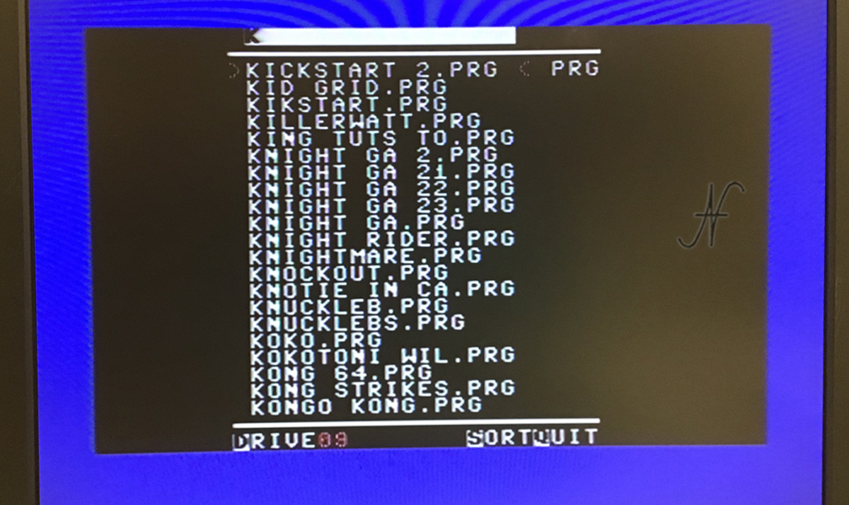 Commodore 64, SD2IEC, elenco giochi, emulatore drive floppy 1541