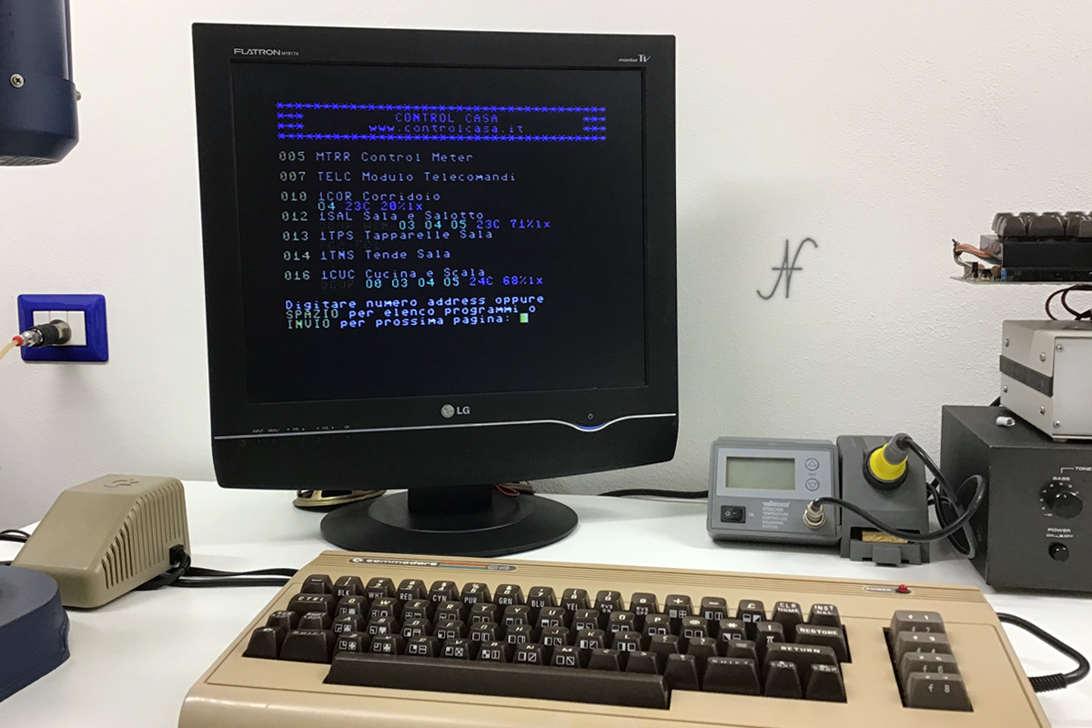 Commodore 64, connessione a domotica moderna Control Casa, modem wifi, domotica con il Commodore 64