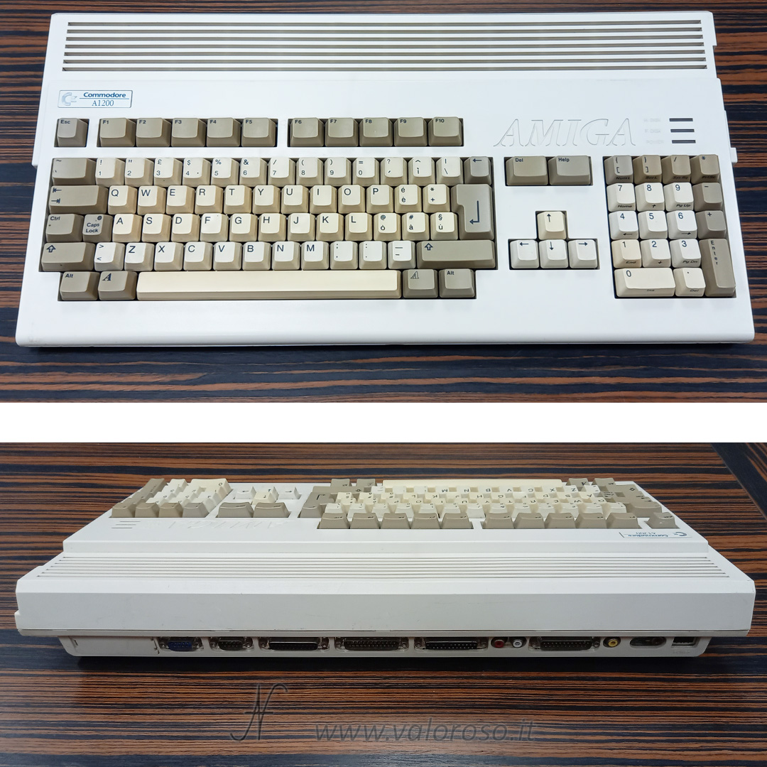 Commodore Amiga 1200 Italian keyboard and rear ports