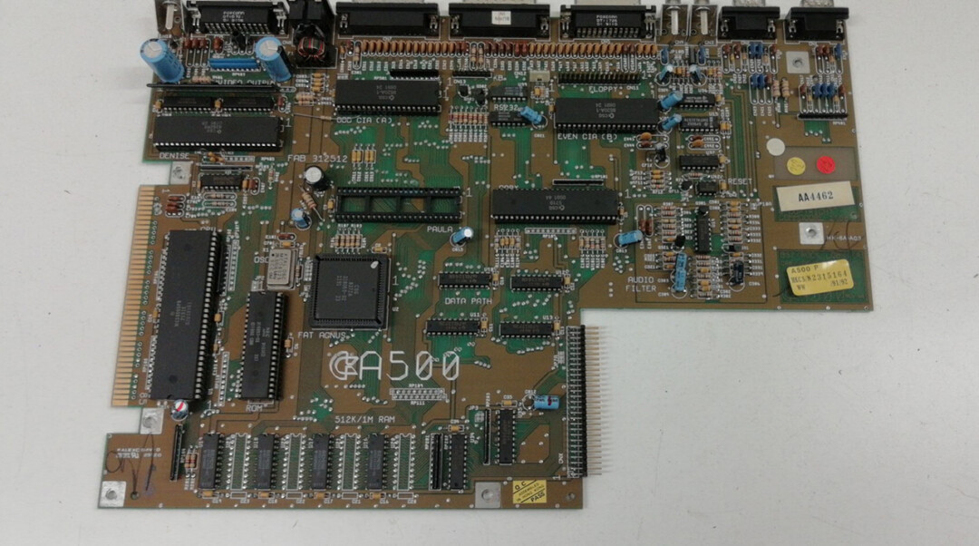 Commodore Amiga 500 A500 PCB circuito stampato scheda madre scheda base mainboard, Gary Paula Denise Fat Agnus A500, ROM CIA Motorola 68000