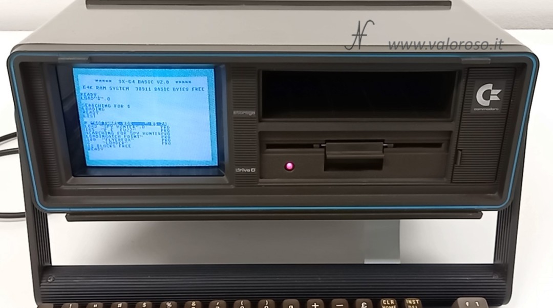 Commodore SX-64, SX64, loading game from floppy disk