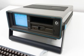 Commodore SX-64 SX64 executive, CBM, vintage computer on, floppy crt monitor