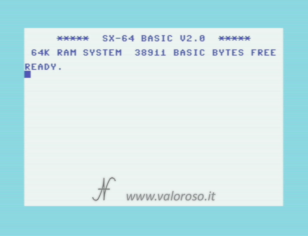 Commodore SX-64 SX64 executive, home screen, boot screen