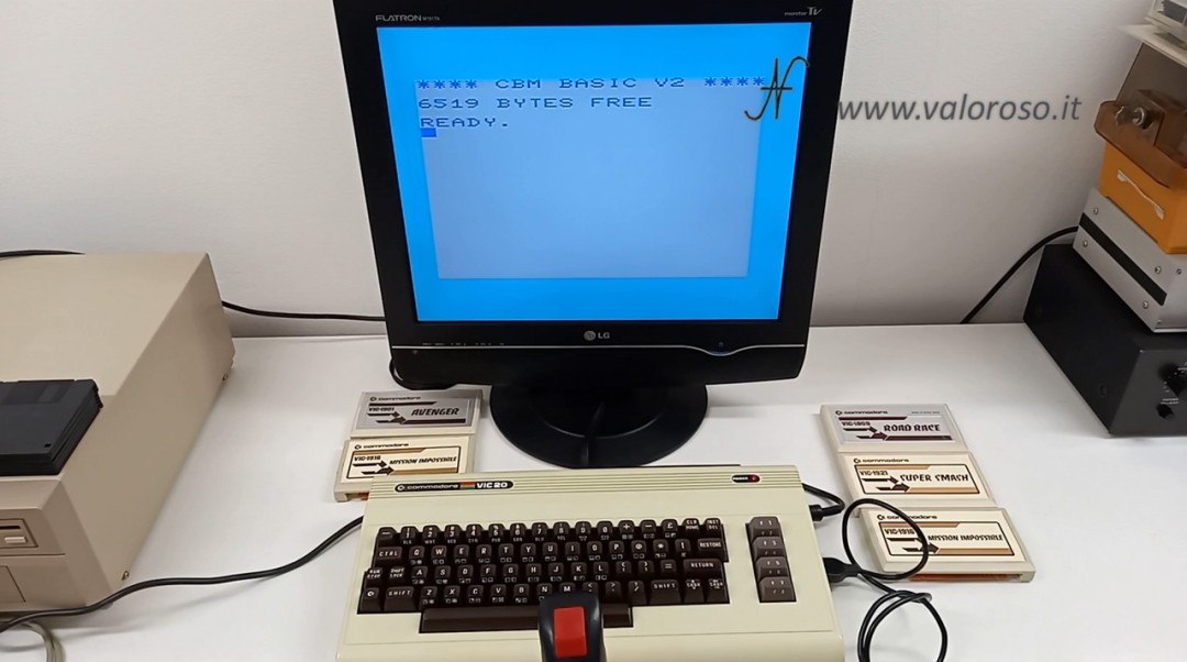 Commodore Vic20 Vic-20, con espansione RAM 3KB, 6519 bytes free, cartuccia VIC-1211A Super expander with 3K RAM cartridge