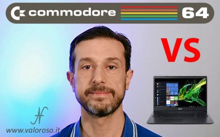 Commodore Vs PC moderno, confronto performance, portatile Acer