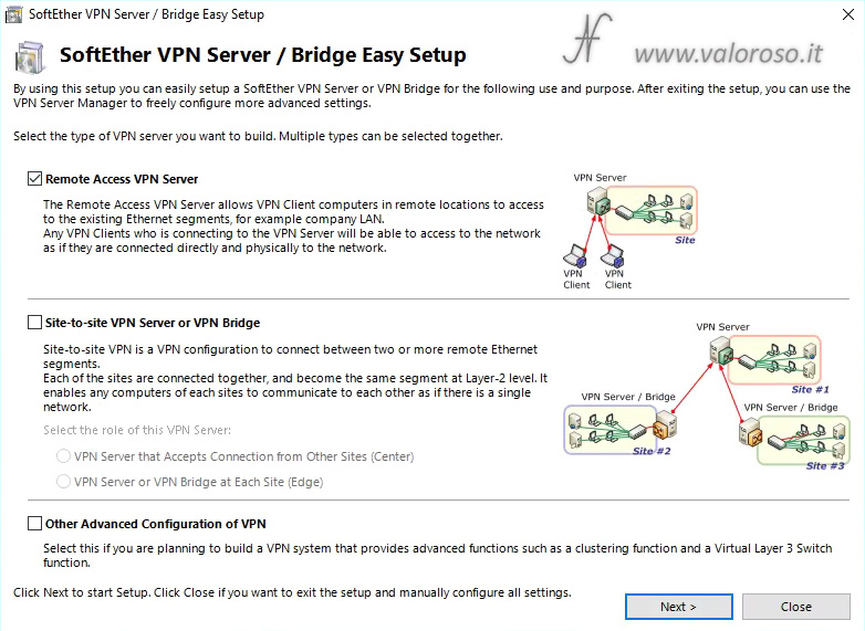 Configure SoftEther VPN Server Bridge, remote access VPN server, installation guide, step by step tutorial to install SoftEther